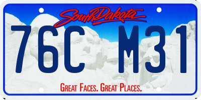 SD license plate 76CM31