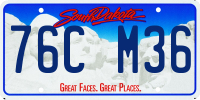 SD license plate 76CM36