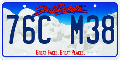 SD license plate 76CM38