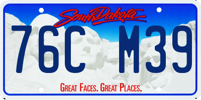SD license plate 76CM39