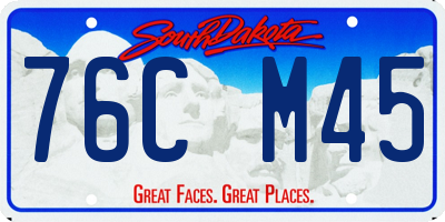 SD license plate 76CM45