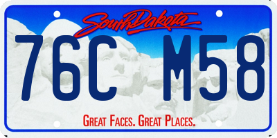 SD license plate 76CM58