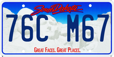 SD license plate 76CM67
