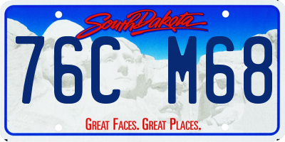 SD license plate 76CM68