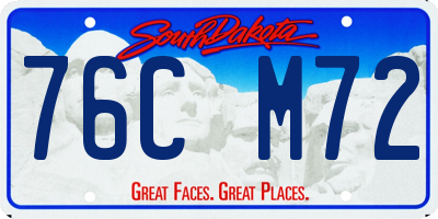 SD license plate 76CM72