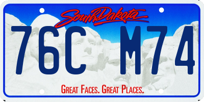 SD license plate 76CM74