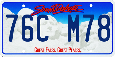 SD license plate 76CM78