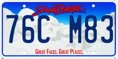 SD license plate 76CM83