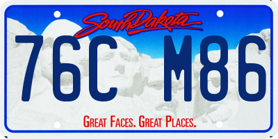 SD license plate 76CM86