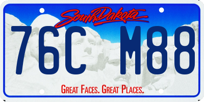 SD license plate 76CM88
