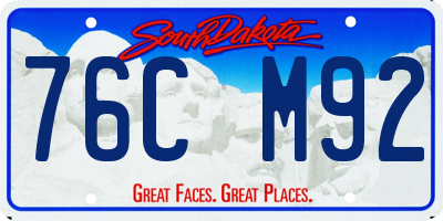 SD license plate 76CM92