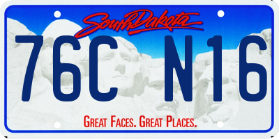SD license plate 76CN16