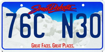 SD license plate 76CN30