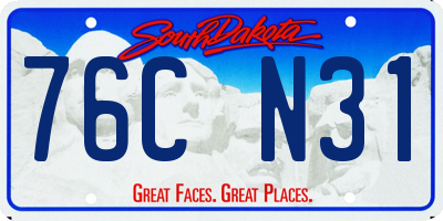 SD license plate 76CN31