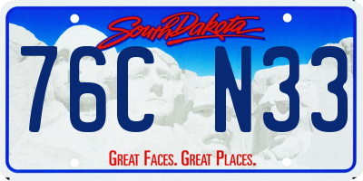 SD license plate 76CN33