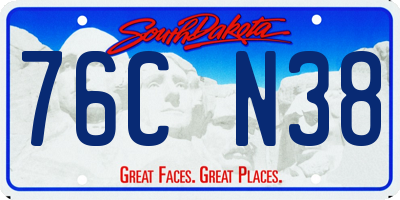 SD license plate 76CN38