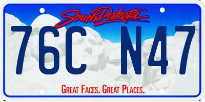SD license plate 76CN47
