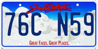 SD license plate 76CN59