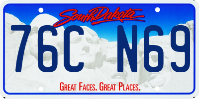SD license plate 76CN69