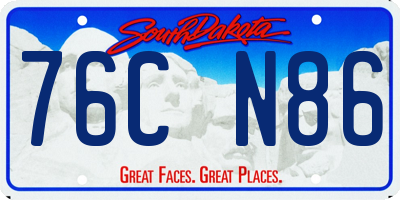 SD license plate 76CN86