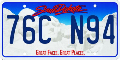 SD license plate 76CN94