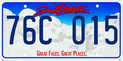 SD license plate 76CO15
