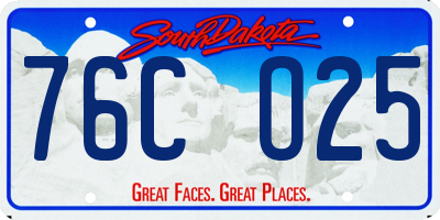 SD license plate 76CO25