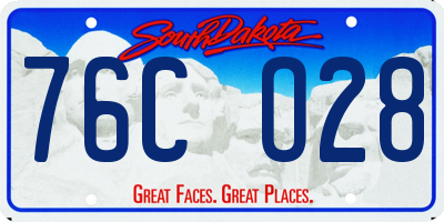 SD license plate 76CO28