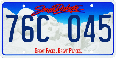 SD license plate 76CO45