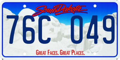 SD license plate 76CO49