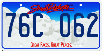 SD license plate 76CO62