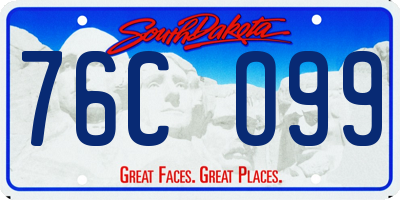 SD license plate 76CO99