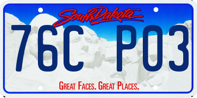 SD license plate 76CP03