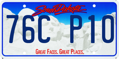 SD license plate 76CP10