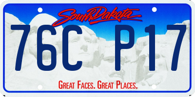 SD license plate 76CP17