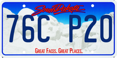 SD license plate 76CP20