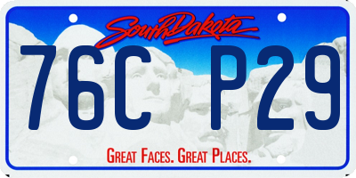 SD license plate 76CP29