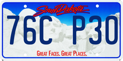 SD license plate 76CP30
