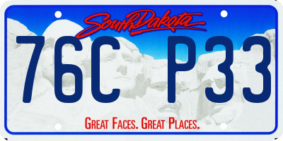 SD license plate 76CP33