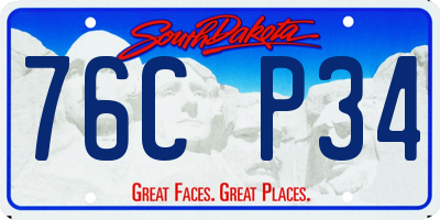 SD license plate 76CP34