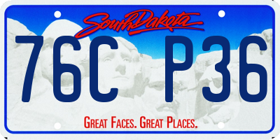 SD license plate 76CP36