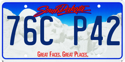 SD license plate 76CP42