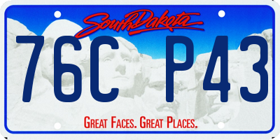 SD license plate 76CP43
