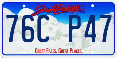 SD license plate 76CP47