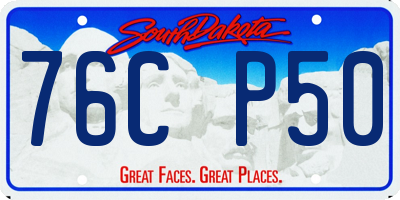 SD license plate 76CP50
