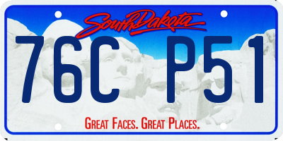 SD license plate 76CP51