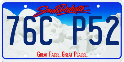 SD license plate 76CP52