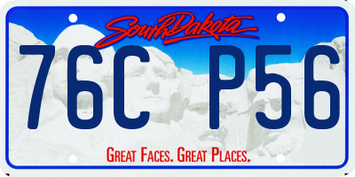 SD license plate 76CP56