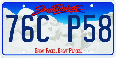 SD license plate 76CP58