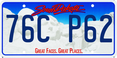 SD license plate 76CP62